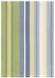 Durable Flat Weave 100% Cotton Colorful Blue and Green Striped Dishtowel 18" X 28" Set / 6
