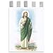 Church Banner - Saint Jude - Cotton Canvas with Archival Inks and UV Coating - Border Rings for Rod Hanging. Print Size 24"x36"