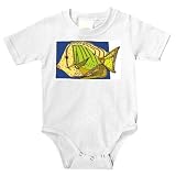 Onesie with tall, big, small, lips, fish, thin, tail, colorful