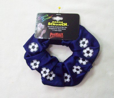 Soccer Dazzle Hair Bow Scrunchie Many Colors Available