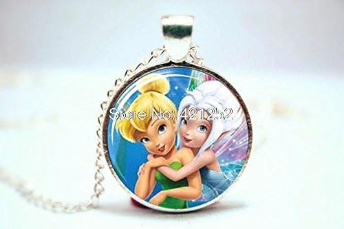 Pretty Lee 2015 Fashion Periwinkle And Tinkerbell Necklace Glass Photo Cabochon Necklace Christmas gift