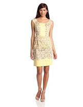 Hot Sale Adrianna Papell Women's Printed Bateau Neck Sheath Dress, Taupe, 10