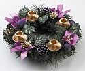 Purple Ribbon Advent Wreath