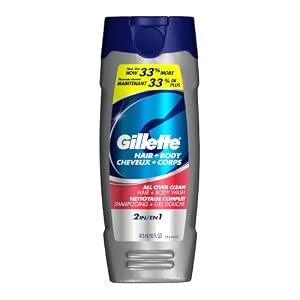 Gillette All Over Clean Hair and Body Wash, 16-Ounce (Pack of 2) $5.11