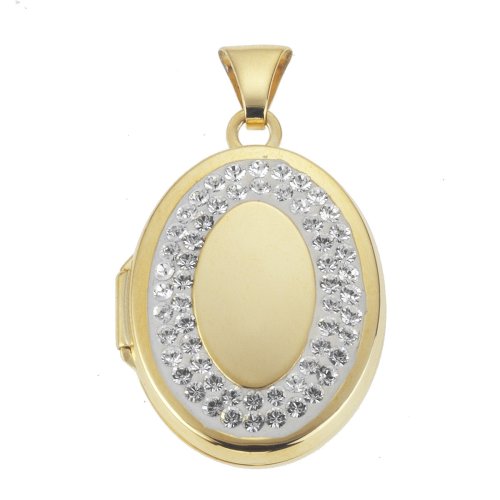 Crystelle - Medaillion 29mm Oval mit weissen Swarovski Kristallen 340340174 Preisvergleich