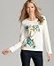 Style&co. Sport Tee, Long Sleeve Scoopneck Rose Print