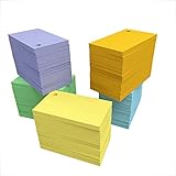 Debra Dale Designs - Blank Flash Cards Hole Punched with 5 Rings - 3.5 x 2 Inches - 5 Colors - Flash Card Box of 1,100 - Economy 67# Vellum Bristol Card Stock - 147 GSM - .0083 Thick