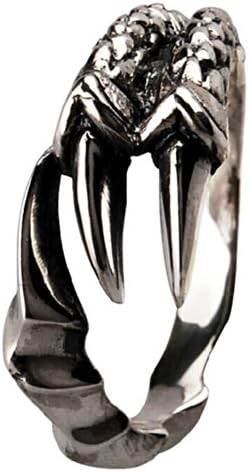 Fashion Retro Vintage Claws Dragon Tail Ring Sterling Silver Suitable for All Sizes (Adjustable)