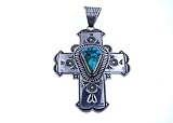 Kingman Turquoise & Sterling Silver Cross Pendant