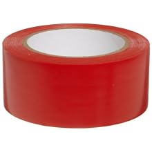 Brady 108' Length, 2" Width, B-725 Vinyl Tape, Red Color Aisle Marking Tape