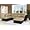 Troy Sectional Sofa and Ottoman (Beige Microsuede / Brown Faux Leather) (36.5"H x 118"W x 83"D)