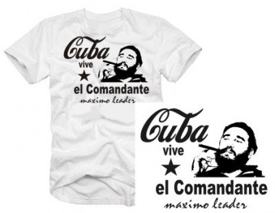 Fidel CASTRO el comandante vive cuba tshirt weiss KUBA maximo leader