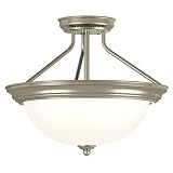 2 Light Semi-Flush - Brushed Steel Finish (50)
