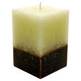 41S339xP8ZL. SL160  Dual color Square Pillar Candle   Amber/Ivory   4X6   C493