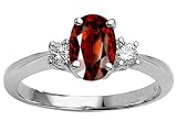 1.95 cts Genuine 9x7 Oval Garnet Engagement Ring - 14kt White or Yellow Gold