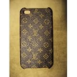 IPHONE 4 LEATHER HARD BACK CASE/COVER (Brown Monogram 4g os4)