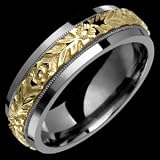 Epsilon Titanium Ring with 14K Gold Design Center