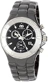 TechnoMarine Women`s 110028C Cruise Ceramic Chronograph Silver Tone Bezel Black Watch