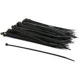 100 Black Nylon Cable Zip Ties Self Locking 3.6mm x 8