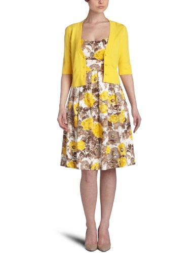Jessica Howard Women's Sweater Dress,Yellow,12