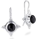 Vintage Style Sterling Silver & Onyx Earrings