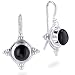 Vintage Style Sterling Silver & Onyx Earrings