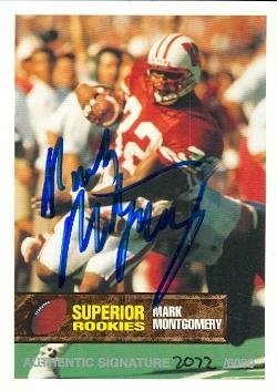 Mark Montgomery Autographed/Hand Signed Football Card (Wisconsin, Eagles) 1994 Superior Rookies #54