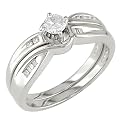 3/8 Carat Diamond Bridal Set in 14K White Gold