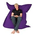 Hi-BagZ� 4-Way Bean Bag Lounger - GIANT Outdoor Floor Cushion Bean Bags PURPLE - 100% Water Resistant Beanbag
