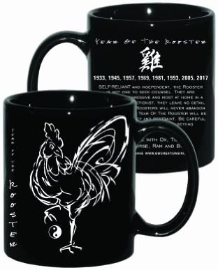 Asian Oriental Chinese Zodiac Coffee &amp; Tea Mug Hi NRG Rooster: Birth Years 1921 1933 1945 1957 1969 1981 1993 2005 2017
