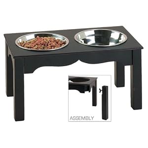 Pet Goods Manufacturing Dynasty Feeding Station, Small, Antique Black