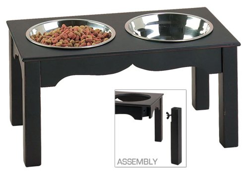 Pet Goods Manufacturing Dynasty Feeding Station, Small, Antique Black