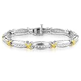 IMAGE OF Sterling Silver two-tone 1 Carat Diamond Bracelet
