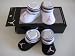 2 Pairs Nike Jordan Booties Girl Boy Baby Infant 0-6 Months with Jumpman Sign White/Grey and Black/Grey