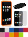 (3rd, 2nd and 1st Generation) Ultra Thick 1mm Premium Silicone Skin Case Cover with Screen Protector for iPod Touch 8gb 16gb 32gb MP3 Player - 6 Color Options