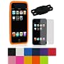 (3rd, 2nd and 1st Generation) Ultra Thick 1mm Premium Silicone Skin Case Cover with Screen Protector for iPod Touch 8gb 16gb 32gb MP3 Player - 6 Color Options