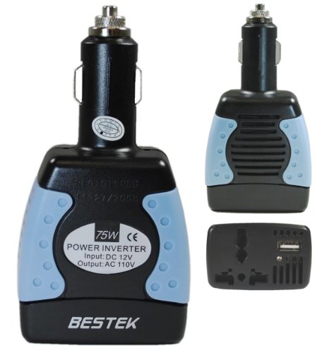 BESTEK 75WATT DC 12Volt to AC 110-120Volt Power Inverter with iPod iPhone charger MRI711BU-2