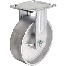 RWM Casters 46 Series Plate Caster, Rigid, Cast Iron Wheel