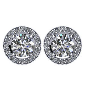 Genuine IceCarats Designer Jewelry Gift 14K White Gold Diamond Earrings. 2 1/2 Cttw Diamond Earrings In 14K White Gold