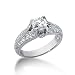 1.0 Ct Diamond Engagement Ring Round Cut Antique Style 14k Gold SI3 H