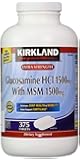 Kirkland Signature Extra Strength Glucosamine HCI 1500mg, With MSM 1500 mg,  375-Count  Tablets