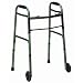 Duro-Med 2-Button Adjustable Aluminum Folding Walker with 5 Inch Wheels