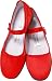 Red Solid Silk Mary Jane Chinese Shoes