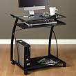 Mobile Glass Computer Cart - Black - 50100