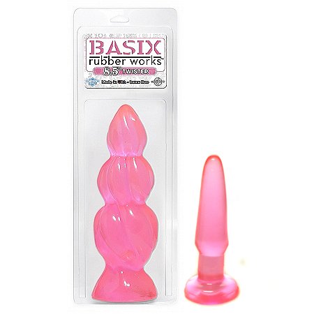 Pipedream Products Basix Rubber Works - 8.5 Inch Twister Pink Adult Sex Toy Kit