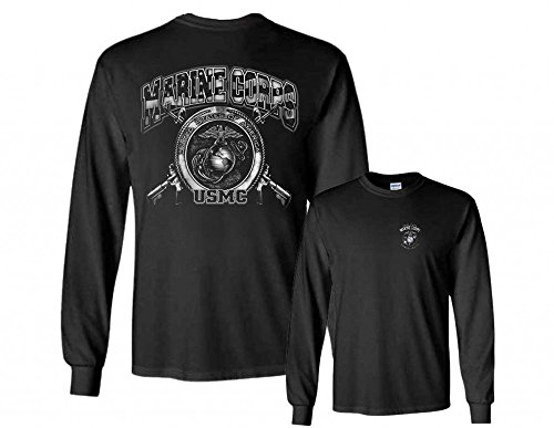 Marines Long Sleeve T-Shirt Marine Corps USMC Globe Tee Kicking Ass Since 1775 Military Clothing
