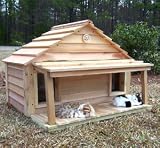 Cedar Duplex Cat House with Porch  Deck : Size 40X20 CEDAR W PORCH  DECK - NO INSUL