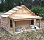 Cedar Duplex Cat House with Porch & Deck : Size 40X20 CEDAR W PORCH & DECK - INSULATED
