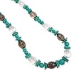 .925 Silver, Turquoise, Smoky & Clear Quartz Necklace- 18+2 IN