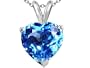 2.00 cttw Genuine Blue Topaz Heart Pendant in 14k White Gold LIFETIME WARRANTY